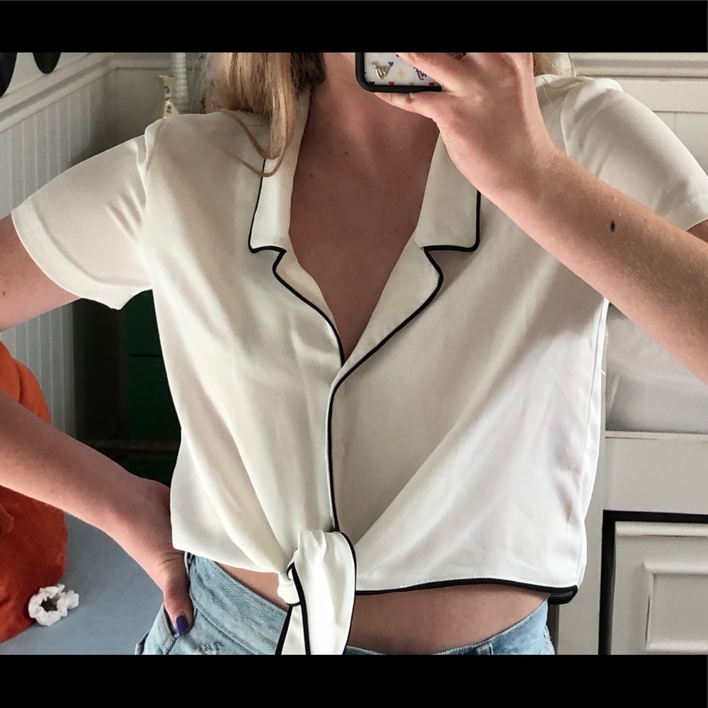 NORDSTROMS tie up blouse